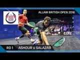 Squash: Ashour v Salazar - Allam British Open 2016 - Men's Rd 1 Highlights