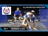 Squash: Rösner v Lee - Allam British Open 2016 - Men's Rd 1 Highlights