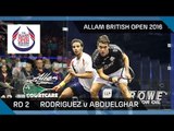 Squash: Rodriguez v Abouelghar - Allam British Open 2016 - Men's Rd 2 Highlights