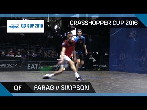 Squash: Farag v Simpson - Grasshopper Cup 2016 - QF Highlights