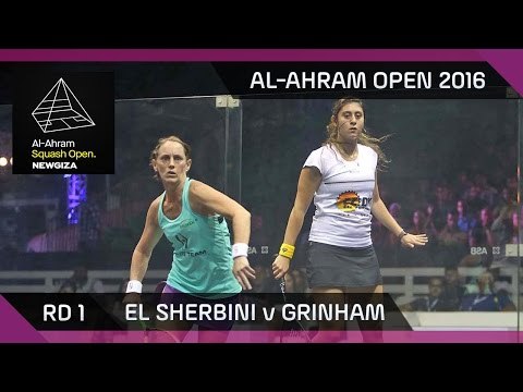 Squash: El Sherbini v Grinham - Al-Ahram Open 2016 - RD 1 Highlights
