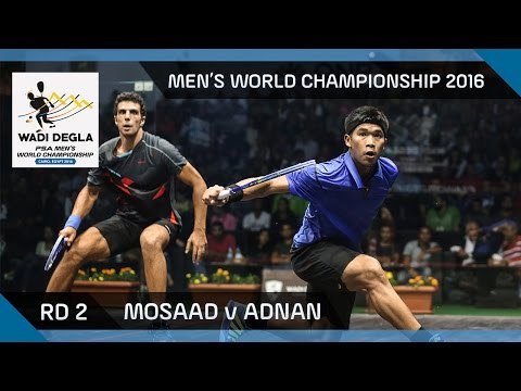 Squash: Mosaad v Adnan - Men's World Championship 2016 Rd 2 Highlights