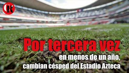 Por tercera vez en menos de un año, cambian césped del Estadio Azteca