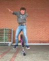 Guy Hits Crotch Attempting to Jump and Flip Unicycle