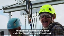 Daredevils can now zip down Eiffel Tower