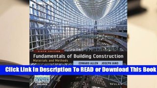 [Read] Fundamentals of Building Construction: Materials and Methods  For Kindle