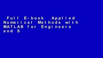 Full E-book  Applied Numerical Methods with MATLAB for Engineers and Scientists Complete
