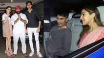 Sara Ali Khan Along With Brother Ibrahim Khan Visit Father Saif Ali Khan's residence