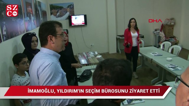 Ekrem İmamoğlu, Binali Yıldırım'ın seçim bürosunu ziyaret etti