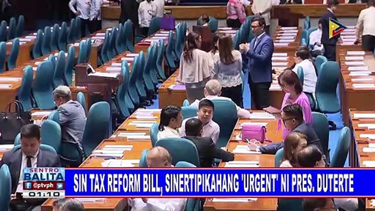 Sin Tax Reform Bill, sinertipikahang 'urgent' ni Pangulong #Duterte