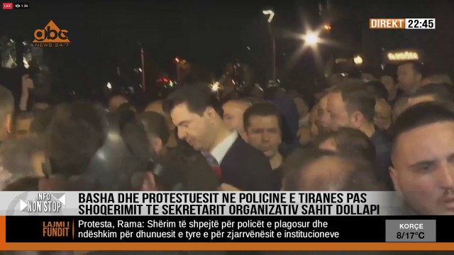 Basha dhe protestuesit ne Policine e Tiranes