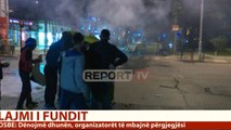 Report TV - Momentet kur protestues të maskuar i vënë flakën kazanëve