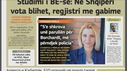 Ora juaj, Shtypi i ditës: Studimi i BE -së: Në Shqipëri vota blihet, regjistri me gabime