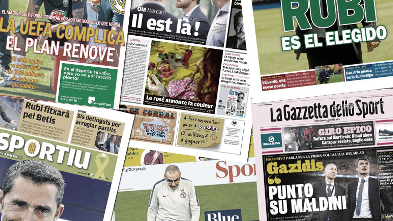 L’UEFA complique la révolution mercato du Real Madrid, le coup de sang de Maurizio Sarri fait les gros titres en Angleterre