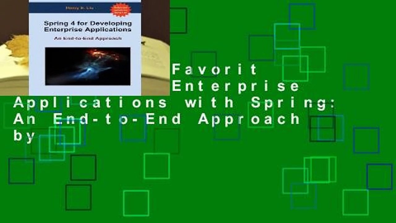 Popular to Favorit  Developing Enterprise Applications with Spring: An End-to-End Approach by