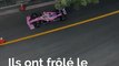 Les images de l'accident évité de justesse entre Sergio Perez et des commissaires de piste au Grand Prix de Monaco