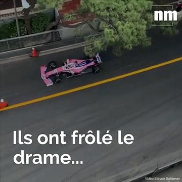 Les images de l'accident évité de justesse entre Sergio Perez et des commissaires de piste au Grand Prix de Monaco