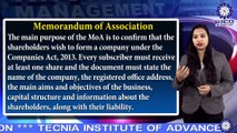 Incorporation of a Company || Ms. Sheetal Badesra || BBA || TIAS || TECNIA TV
