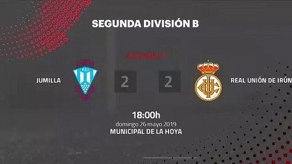 Resumen partido entre Jumilla y Real Unión de Irún Jornada 1 Segunda B - Play Offs Permanencia