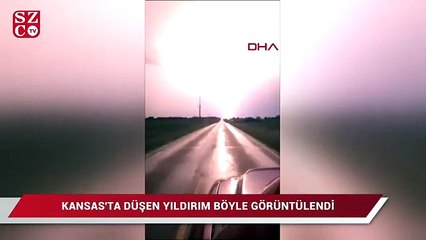 Kansas'ta düşen yıldırımı görüntüledi