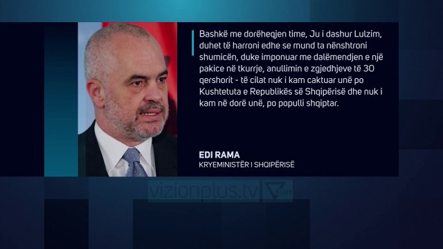 Pas letrës së katërt, Rama tjetër mesazh për Bashën - News, Lajme - Vizion Plus