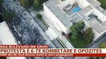 Report TV - Protesta e opozitës para kryeministrisë, pamjet me dron ora 19:30