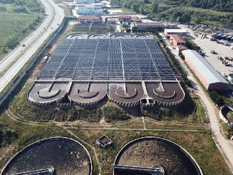 Türkiye'nin elektriğini güneşten sağlayacak ilk arıtma tesisinde sona gelindi