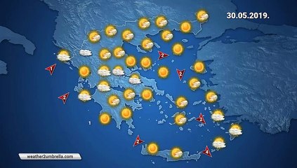 Η πρόγνωση του καιρού για την Πέμπτη 30-5-2019