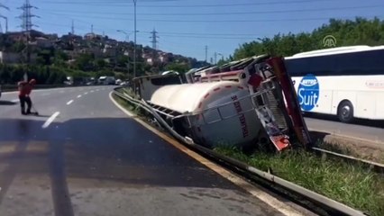 Yakıt yüklü tanker devrildi - KOCAELİ