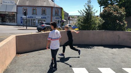 Adeptes du parkour au parking Saint-Pierre
