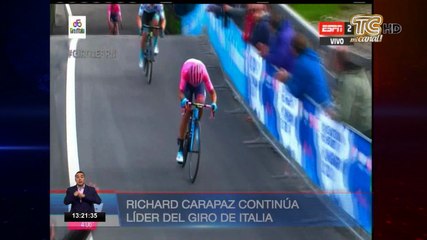 Richard Carapaz mantiene el liderato en el Giro de Italia