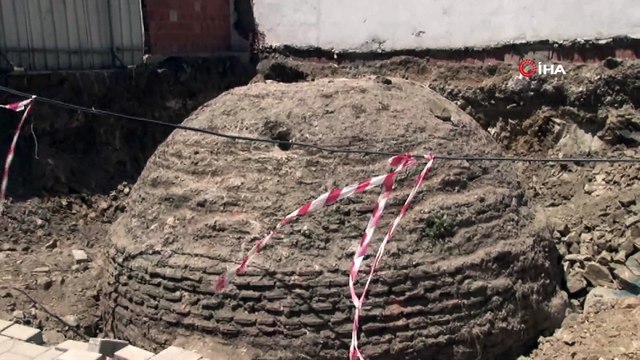Üsküdar’da tarihi kalıntıların bulunduğu inşaat alanı havadan görüntülendi