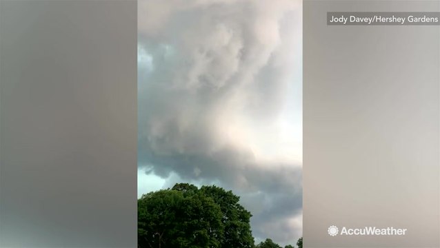 Beautiful yet ominous storm clouds loom over chocolate town