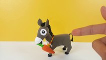 Farm animals #9 - Clay Donkey For Kids - How To Make A Clay Donkey - Clay modeling