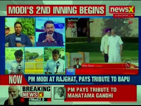 PM Narendra Modi at Rajghat, pays tribute to Mahatma Gandhi