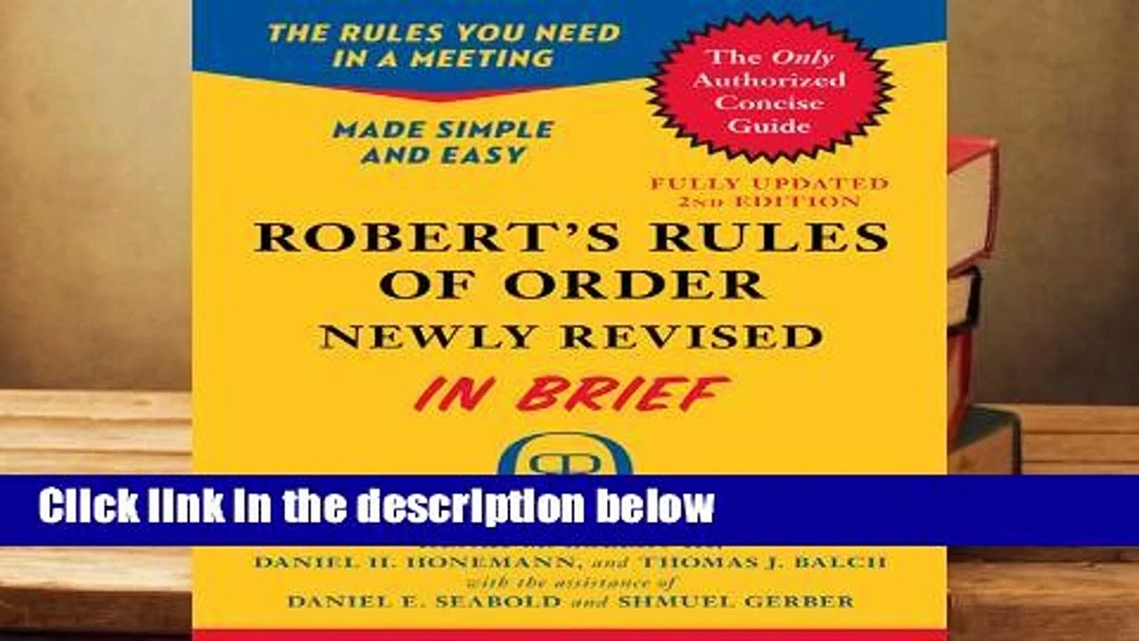 Full version  Robert's Rules of Order Newly Revised In Brief, 2nd edition  For Kindle