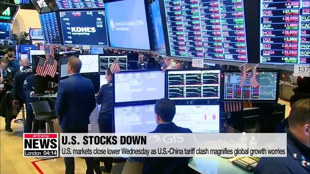 U.S. markets close lower Wednesday as U.S.-China tariff clash magnifies global growth worries
