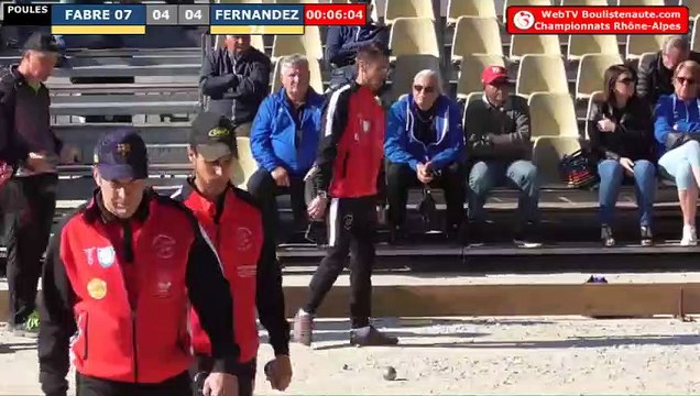 Pétanque : Championnats Territoriaux Rhône-Alpes 2019 à Chabeuil - Poules FABRE vs FERNANDEZ