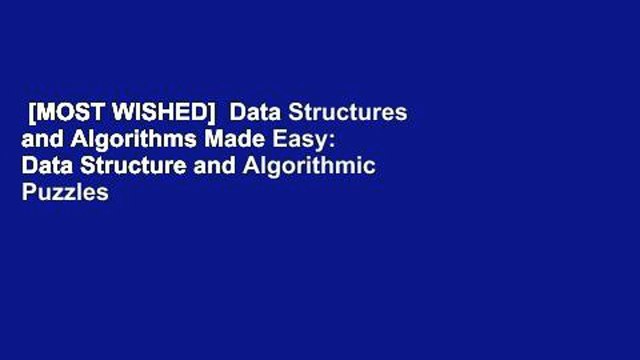 [MOST WISHED] Data Structures and Algorithms Made Easy: Data Structure and Algorithmic Puzzles