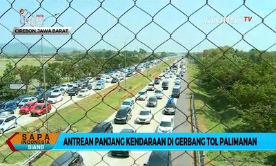 Descargar video: Antrean Panjang Kendaraan di Gerbang Tol Palimanan