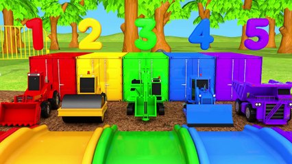 Learn Colors with Construction Vehicle VS Tractor and Excavator in the Sand Pretend Play for Kids