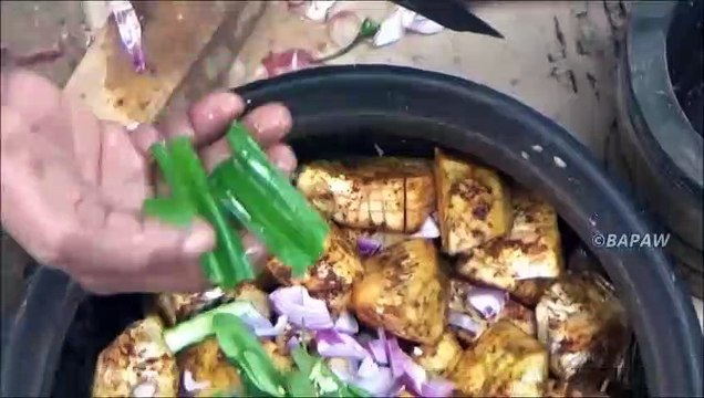 Village des Aliments - Cuisson Peu de Jacquier de Curry dans mon Village par ma Maman