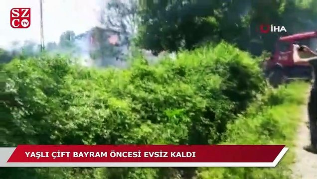 Alevlere teslim olan ev yanarak kül oldu