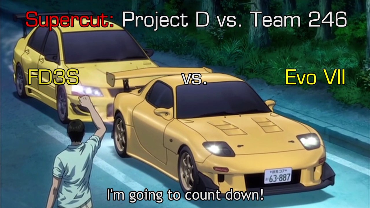 Initial D: Fifth Stage -  FD3S vs. Evo VII [SUPERCUT]
