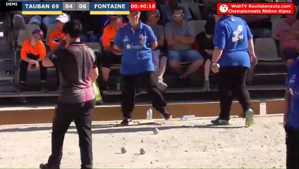 Pétanque : Championnats Territoriaux Rhône-Alpes 2019 à Chabeuil - Demi TAUBAN (69) vs FONTAINE (74)