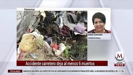 Tráiler choca con autobús en Veracruz