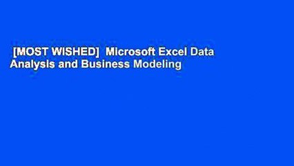 [MOST WISHED]  Microsoft Excel Data Analysis and Business Modeling