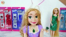 Barbie Jewel Sparkle Dress up Princess Rapunzel Elsa Bell dolls Gaun boneka Barbie Vestido da boneca | Karla D.