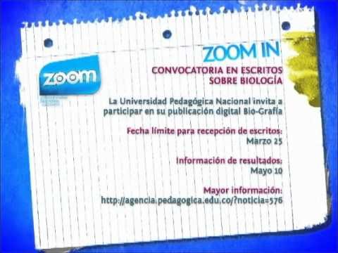 ZOOM IN Convocatoria en escritos sobre biología