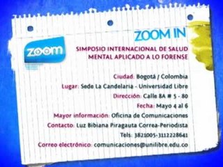 ZOOM IN   SIMPOSIO INTERNACIONAL DE SALUD MENTAL APLICADO A LO FORENSE